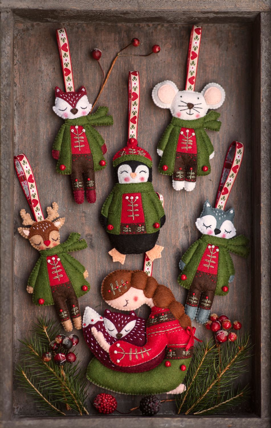 Christmas Set Handmade Felt Decorations