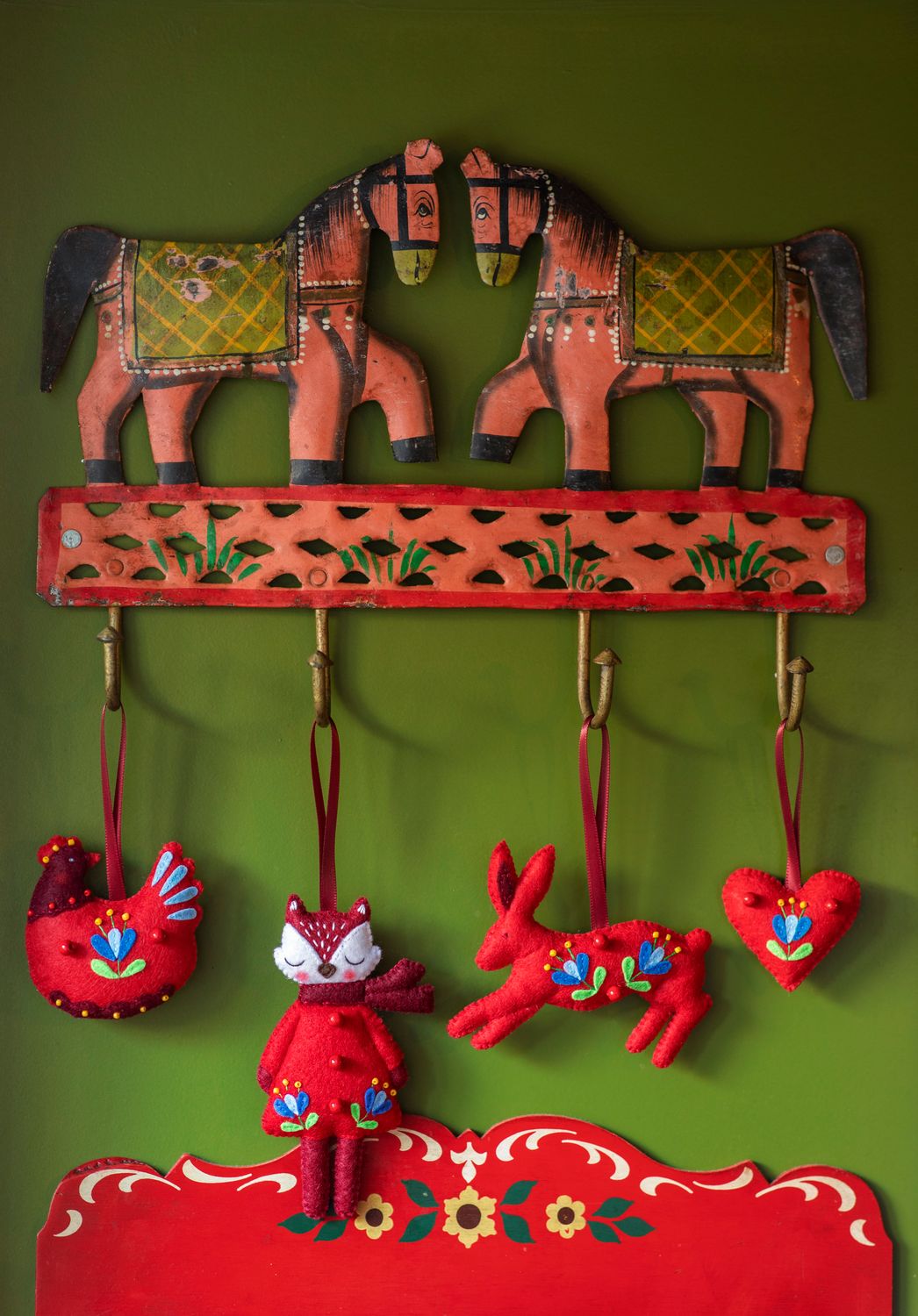 Red Spring Set Handmade Felt Decorations