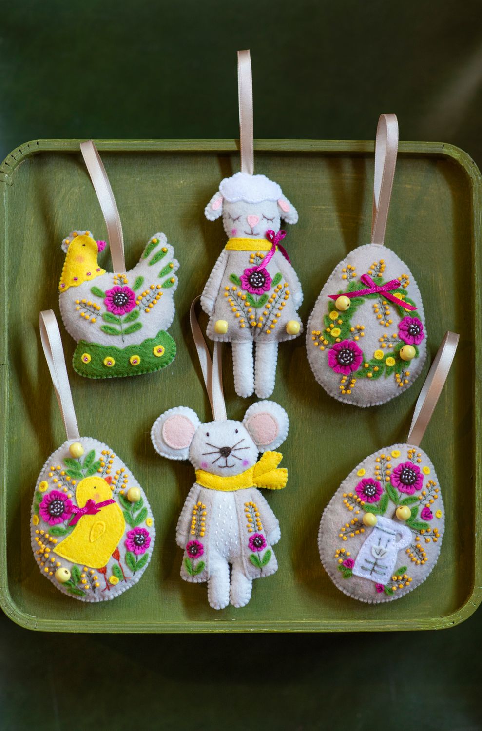 Spring Set Handmade Felt Decorations