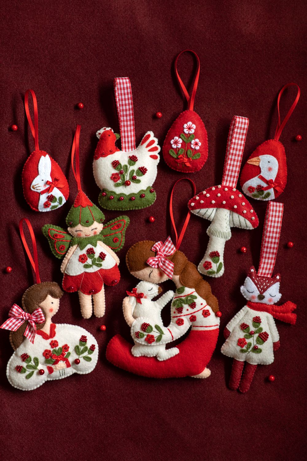 Spring Set Handmade Felt Decorations
