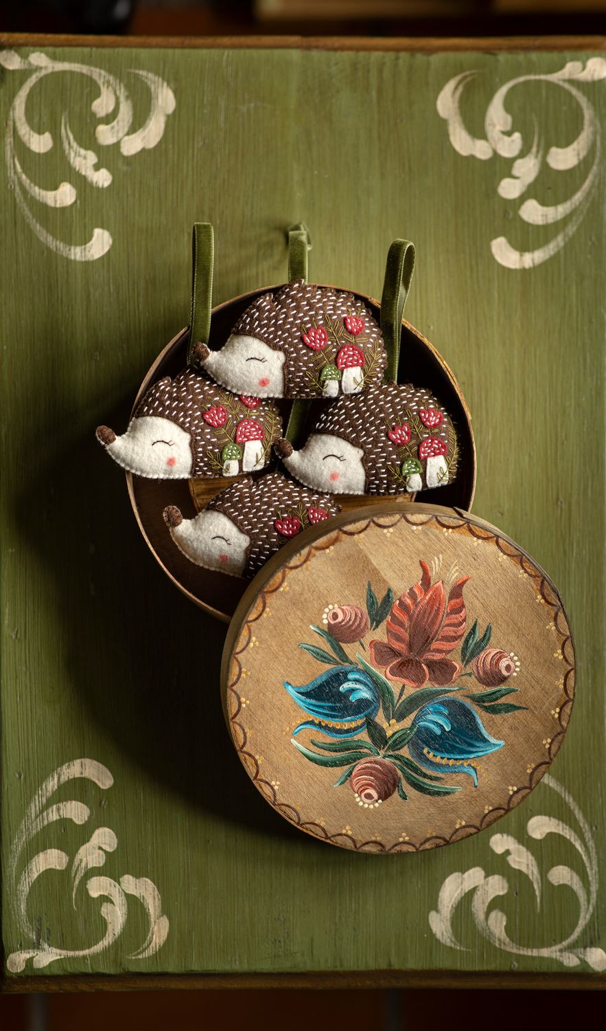 Hedgehog handmade felt decoration