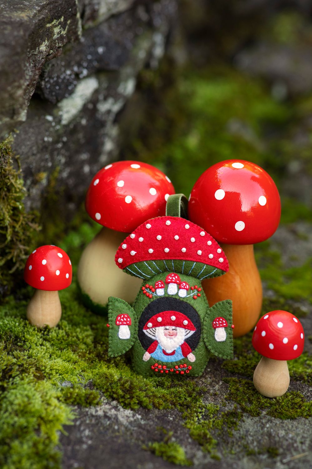 Mushroom House Handmade Felt Decoration