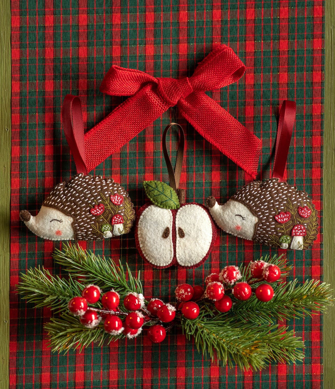 Hedgehog handmade felt decoration