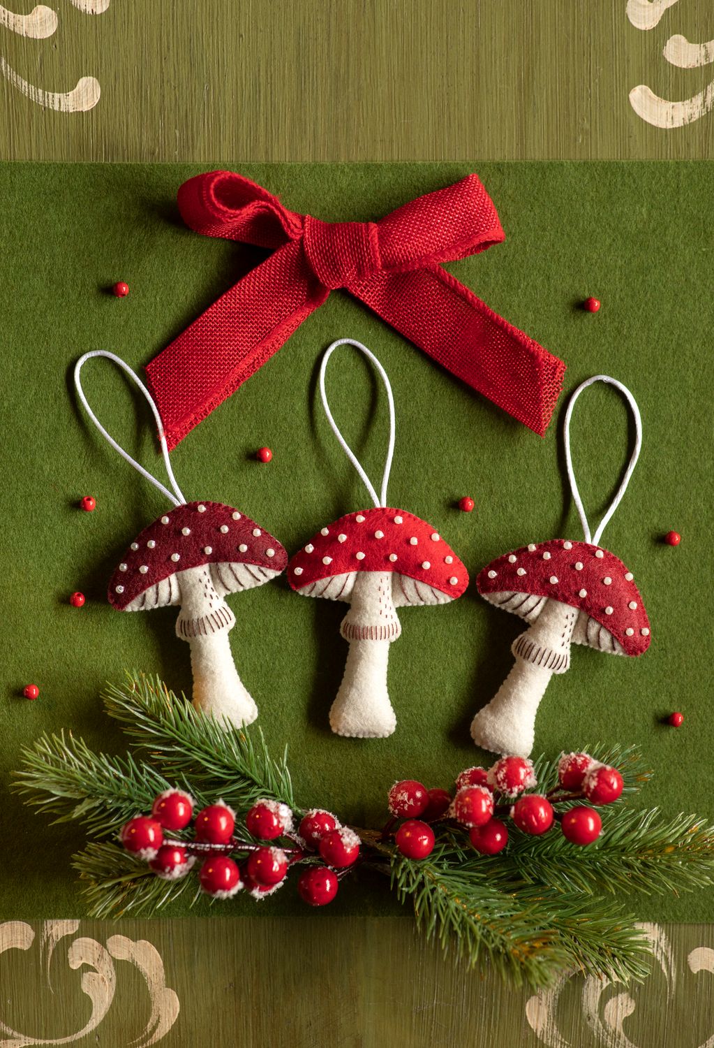 Mushroom Handmade Felt Decoration