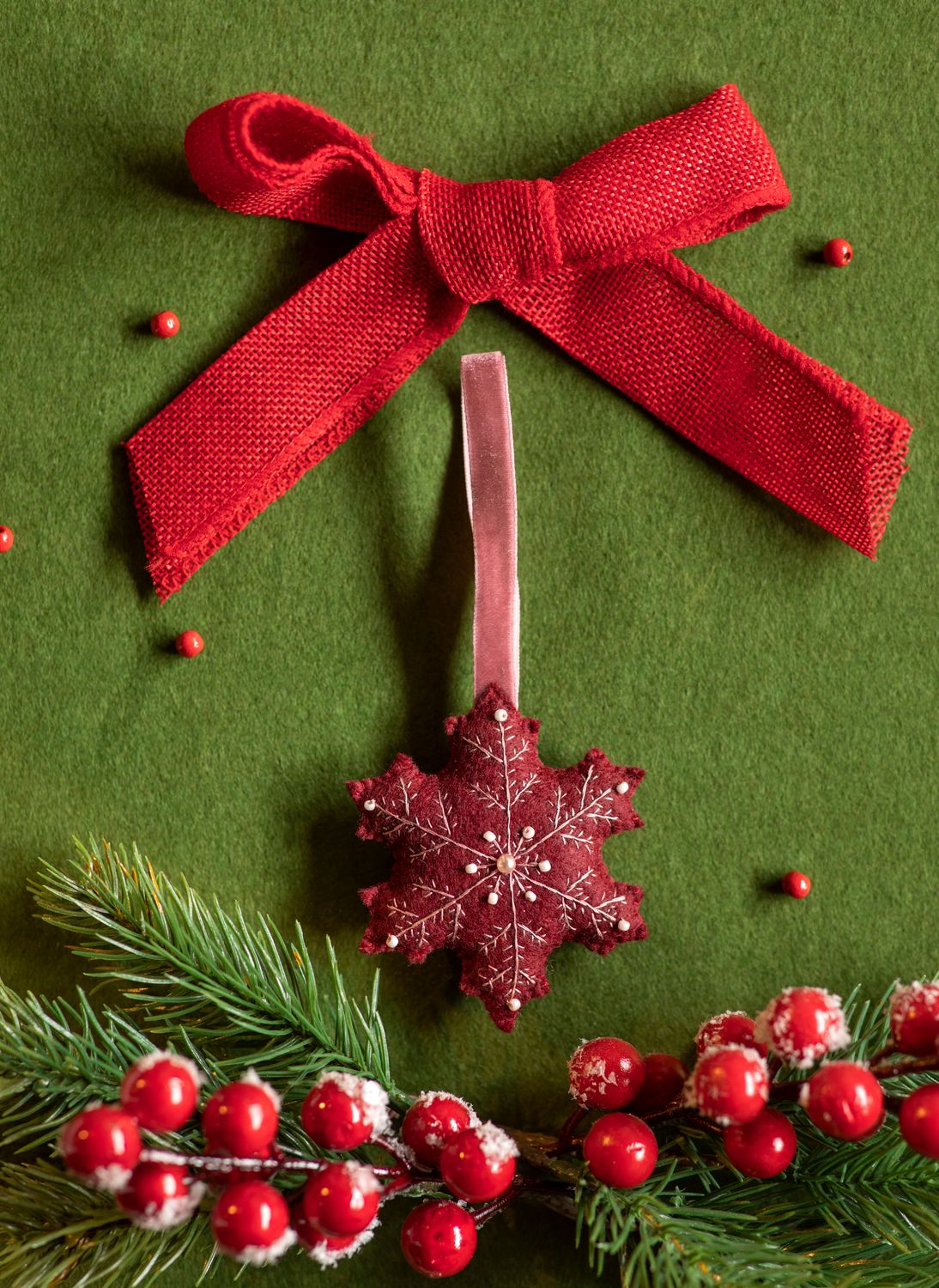 Snowflake handmade felt decoration