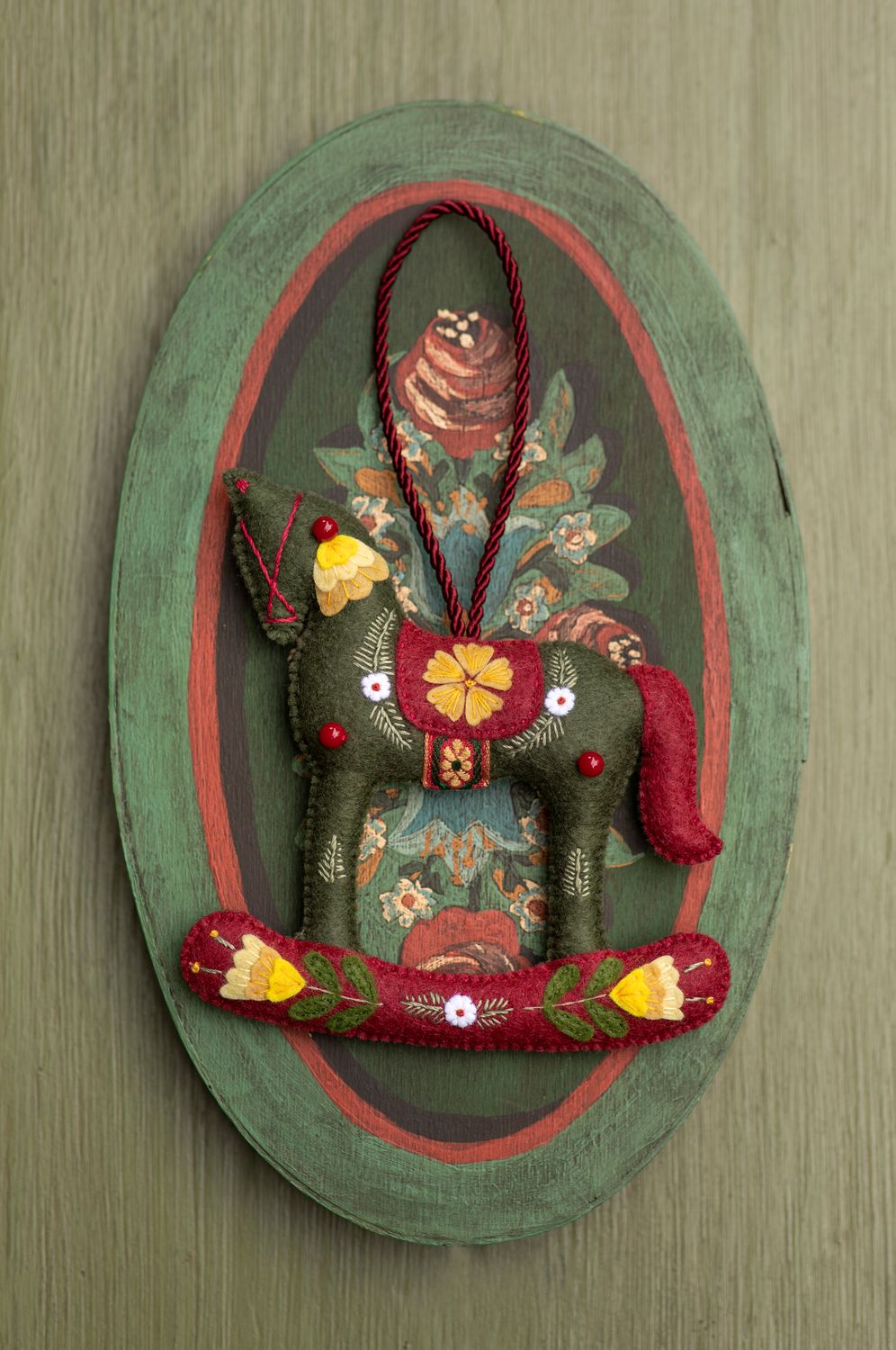 Horse handmade felt decoration
