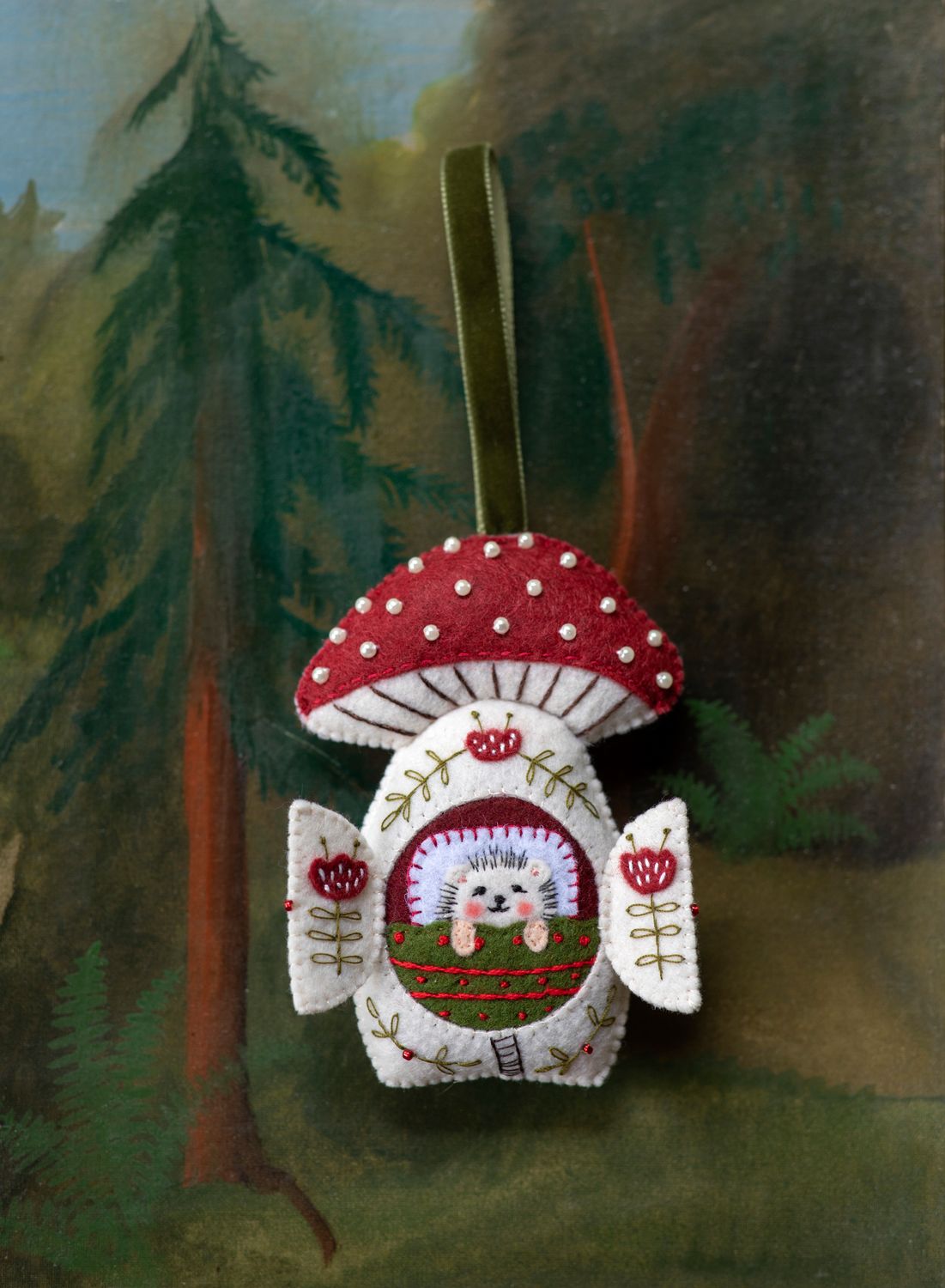 Hedgehog House Handmade Felt Decoration