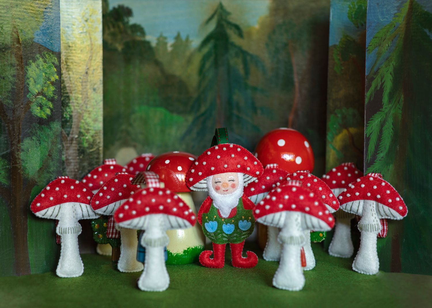 Mushroom Man Handmade Felt Decoration
