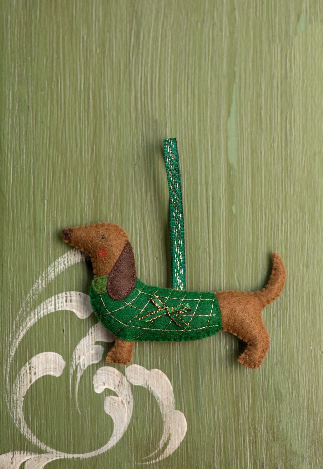 Dachshund  handmade felt decoration