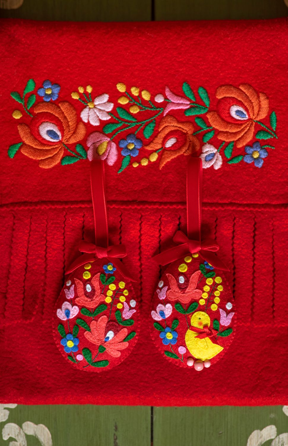 Big Easter Eggs handmade felt decoration