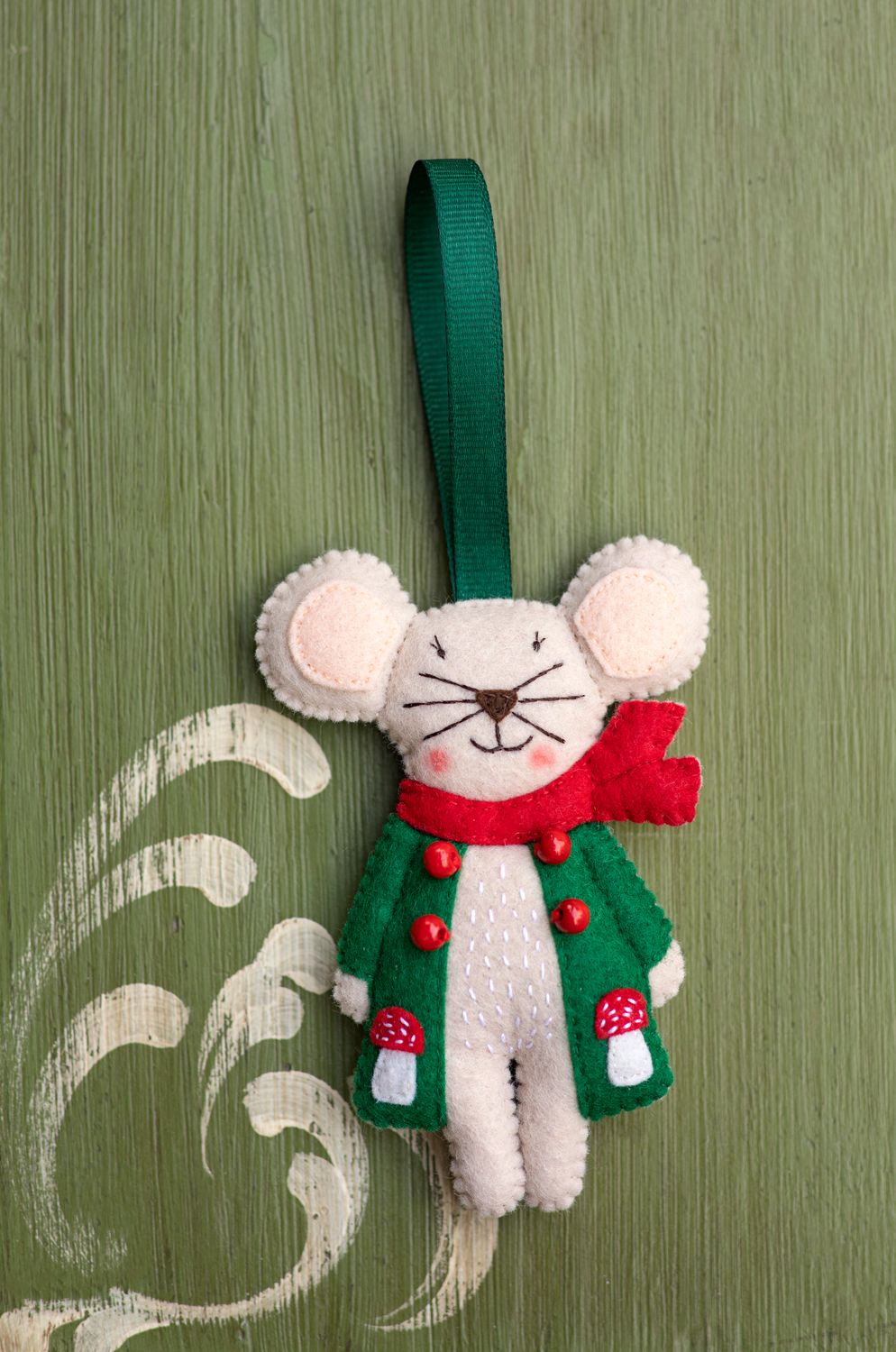Mouse handmade felt decoration