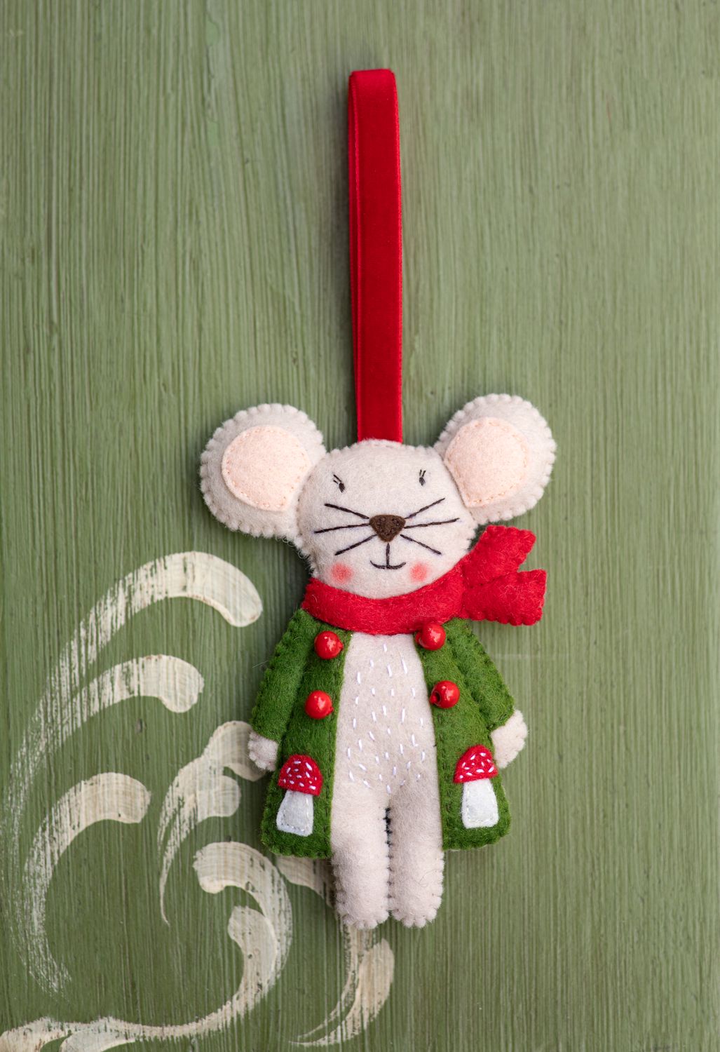 Mouse handmade felt decoration