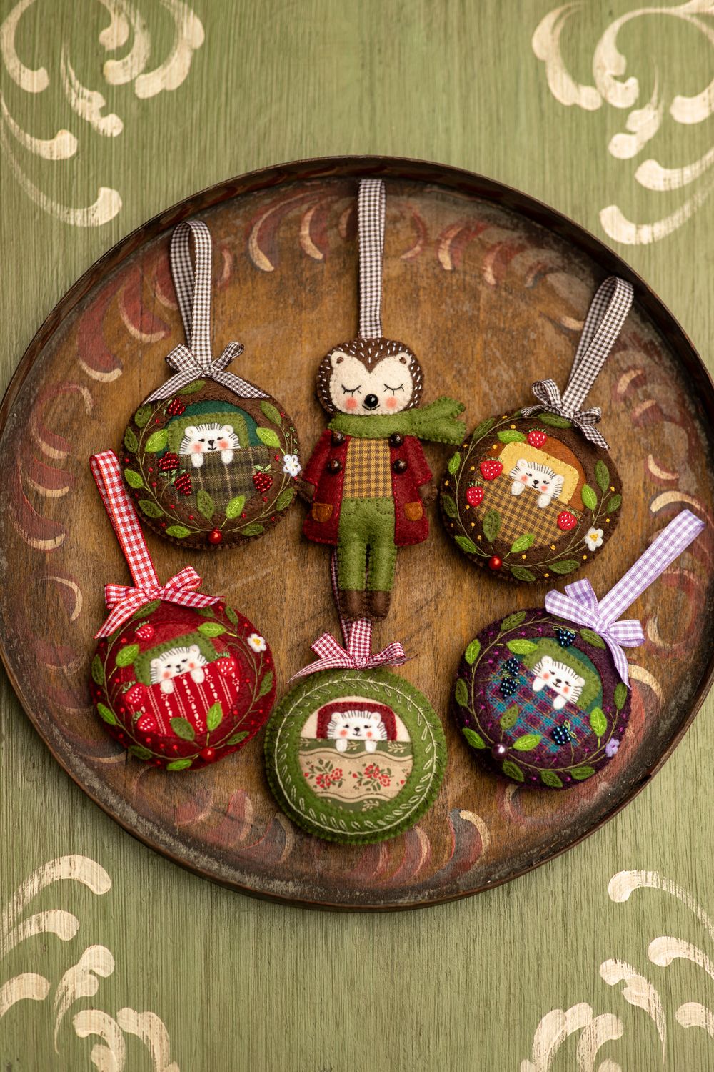 Hedgehog handmade felt decoration