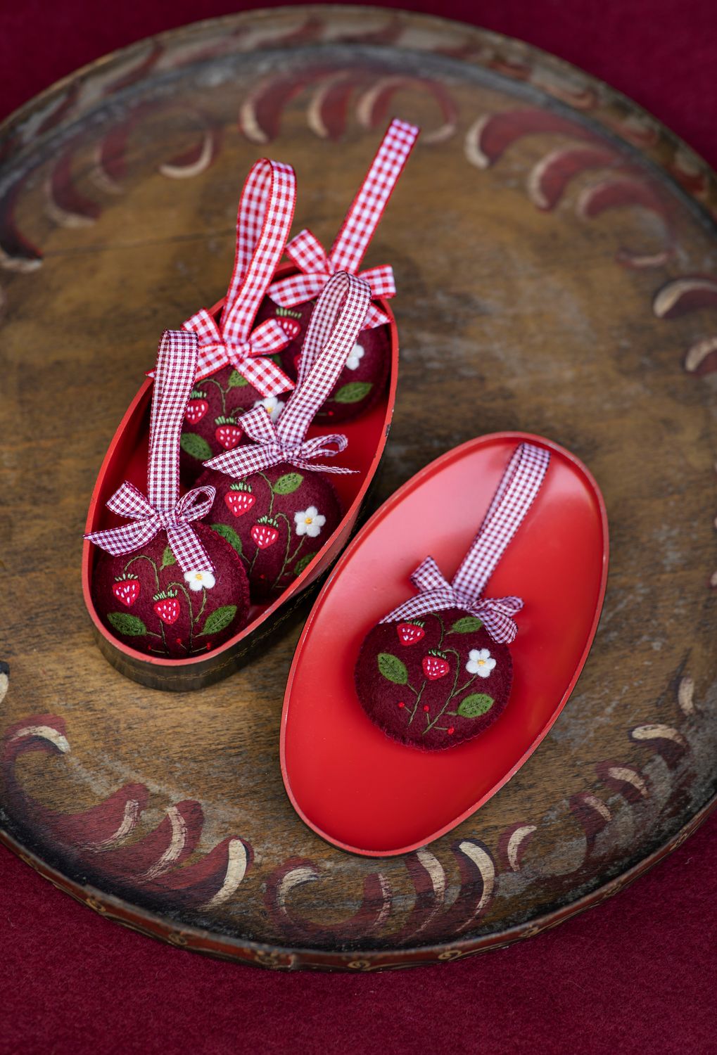 Strawberries Handmade Felt Decoration