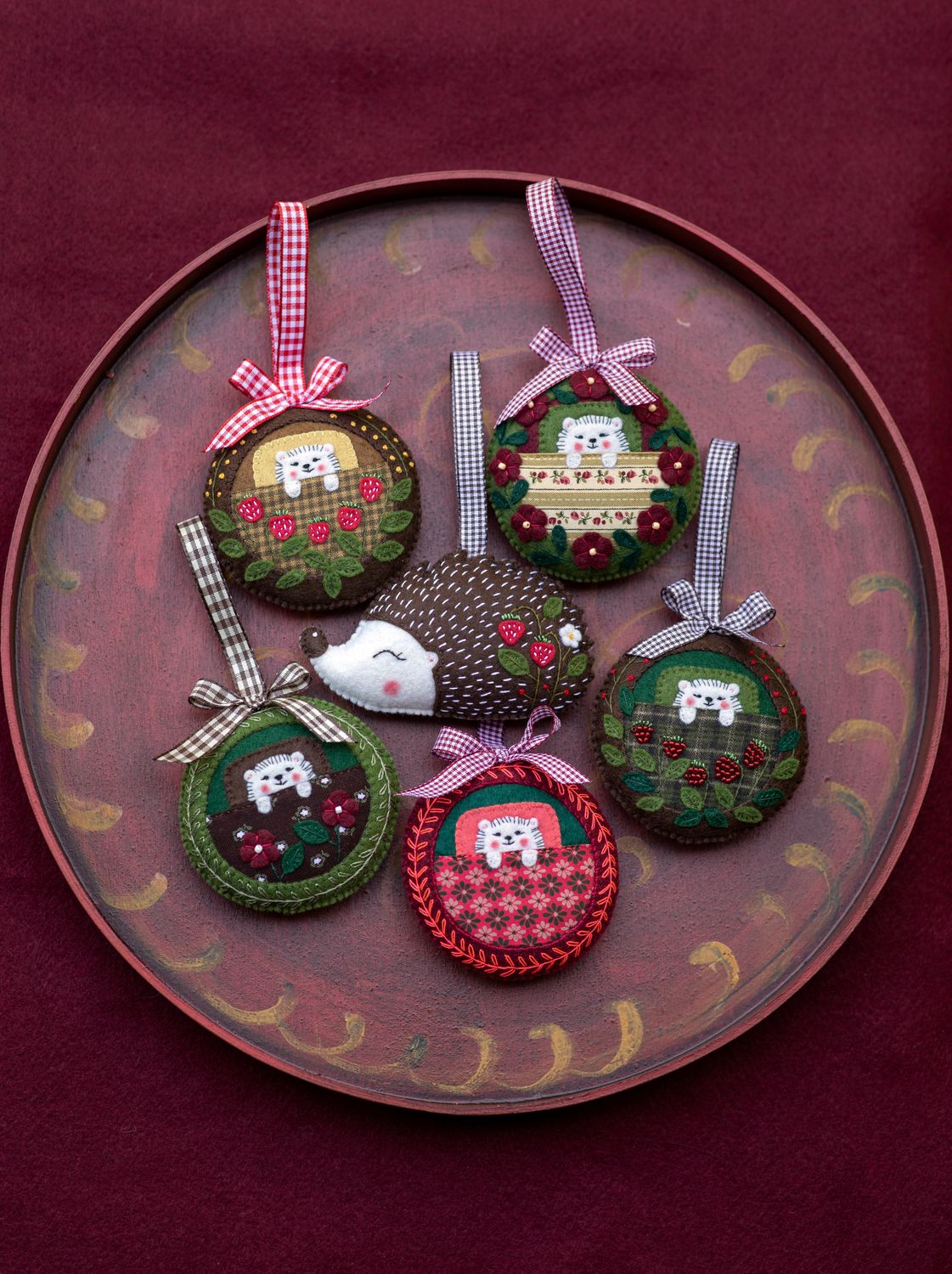 Hedgehog House handmade felt decoration