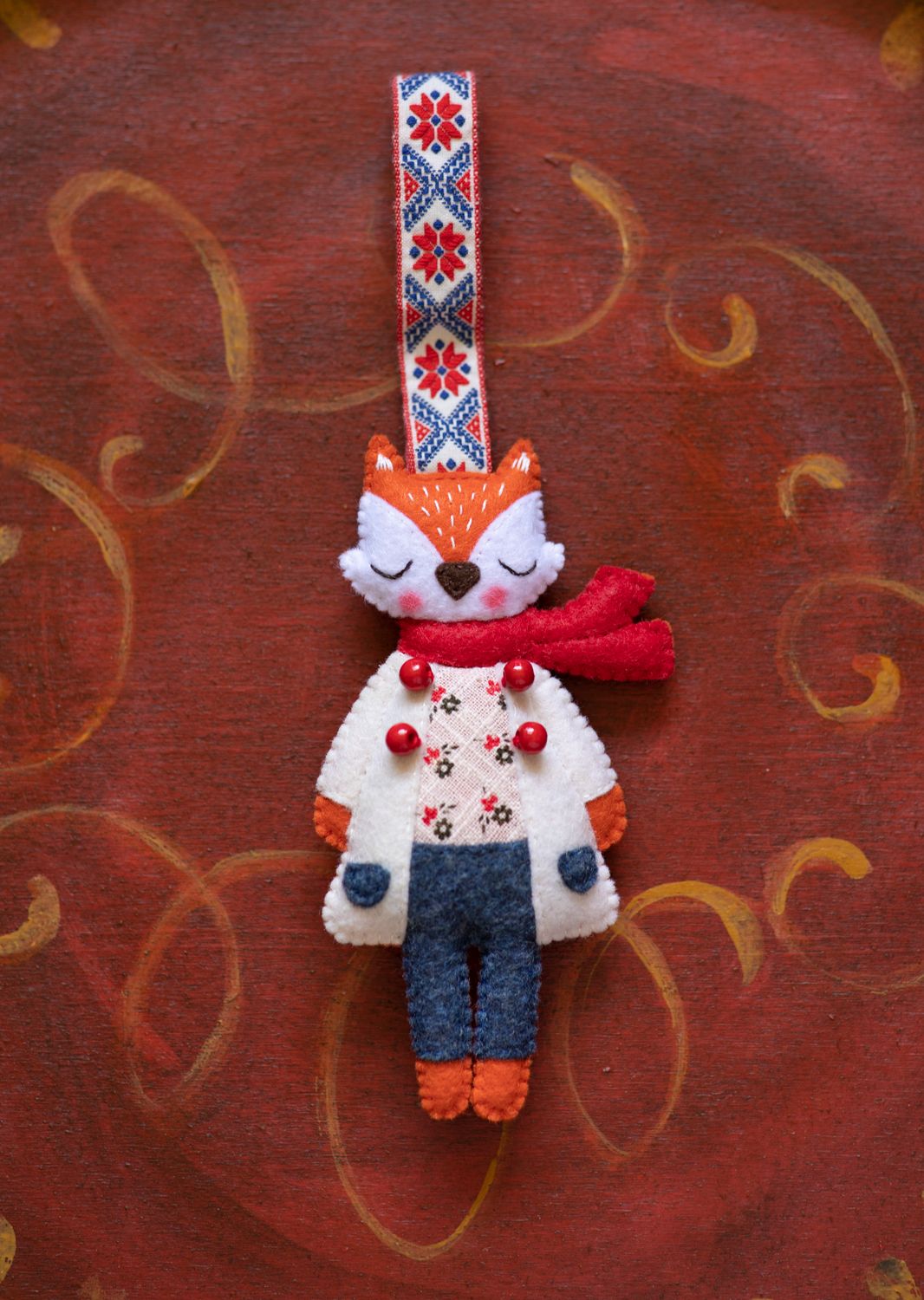 Orange Fox Handmade Felt Decoration