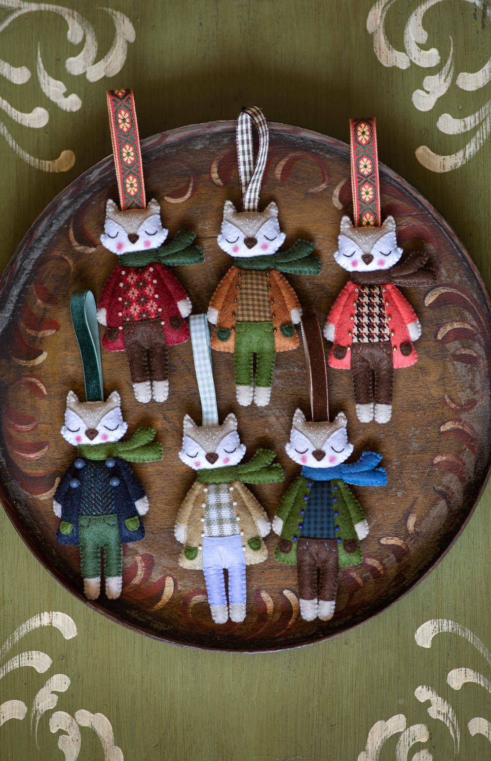Gray Fox Handmade Felt Decoration