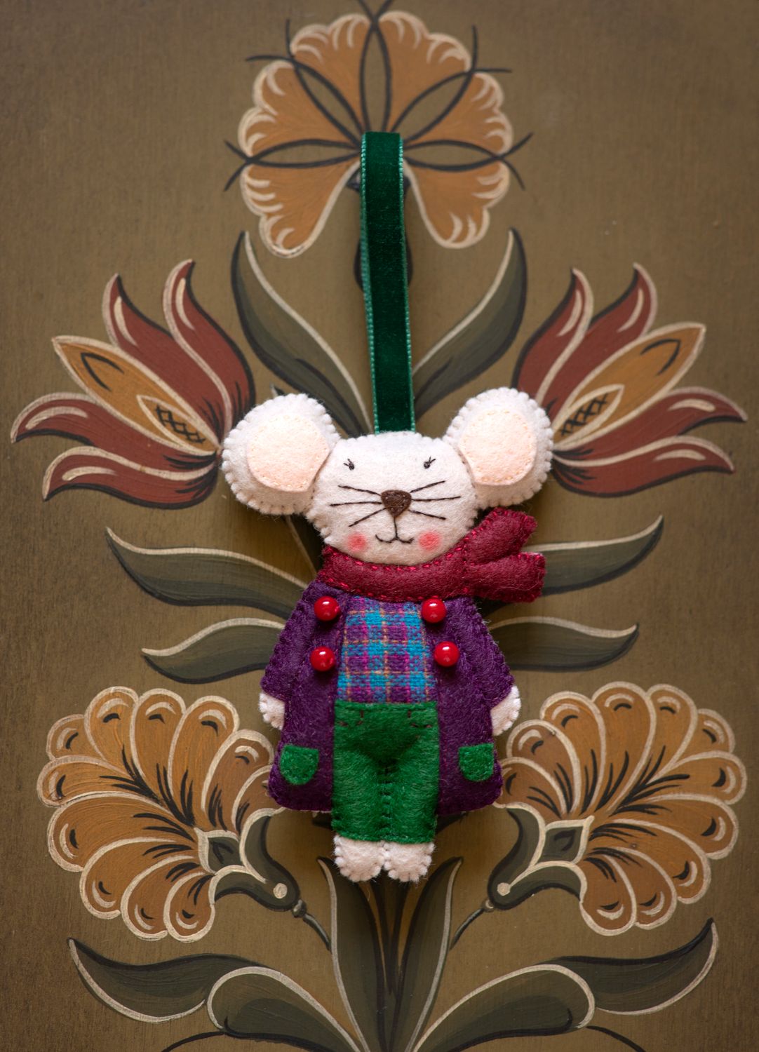 Mouse Wolf Fox Frog Handmade Felt Decoration