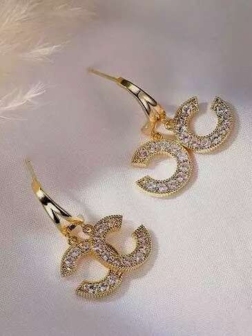 Rose Gold Chanel Double Cc Earrings Double C Chanel Earrings 2025