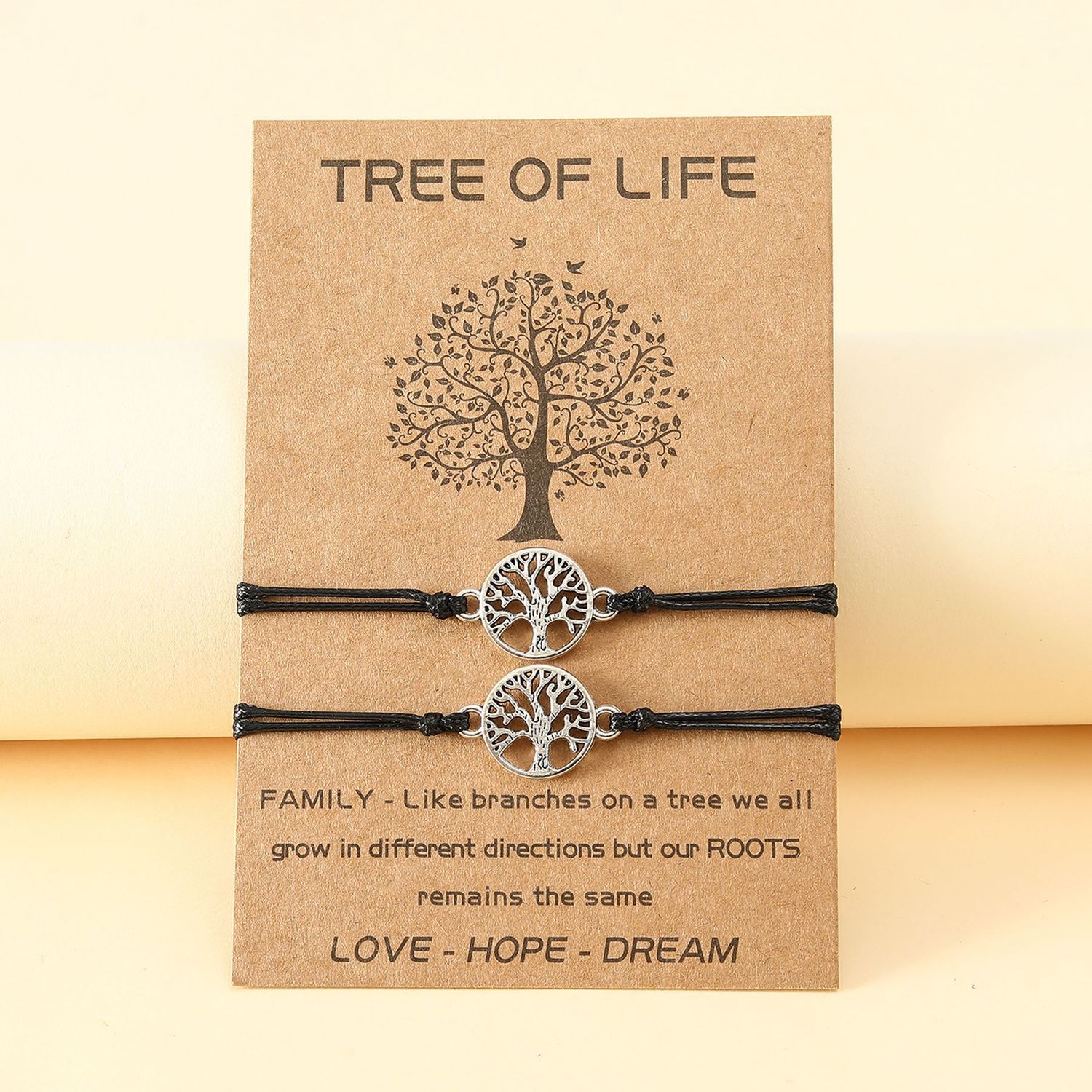 Tree Of Life Set Of Two Bracelets | Gift For Sibling | Gift For Family Member | Bracelet with Message Card