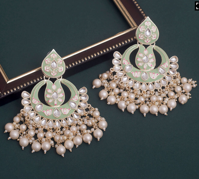 White Chandbali With Lustrous Pearls | Aesthetic Traditional Chandbali | Premium Quality