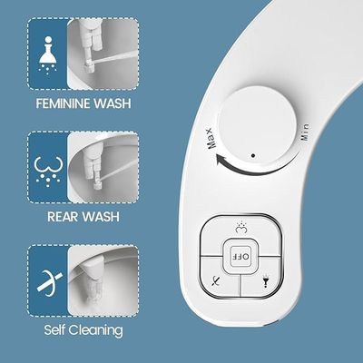 PIKETS Bidet Attachment for Toilet, Dual Nozzle (Frontal and Rear Wash)