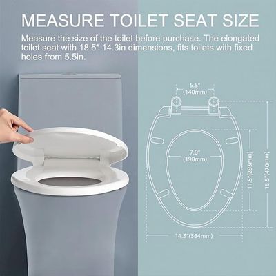 TOILET SEAT COVER ELONGATED SOFT CLOSE