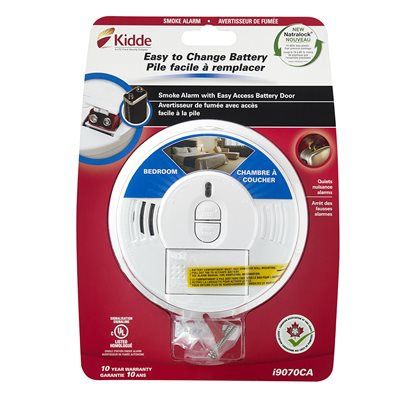 Smoke Alarm 9V Battery Front Load With Hush Button