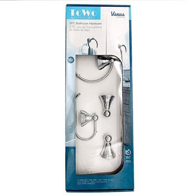 3PC VENUS BATHROOM HARDWARE WALLMOUNT SET CHROME