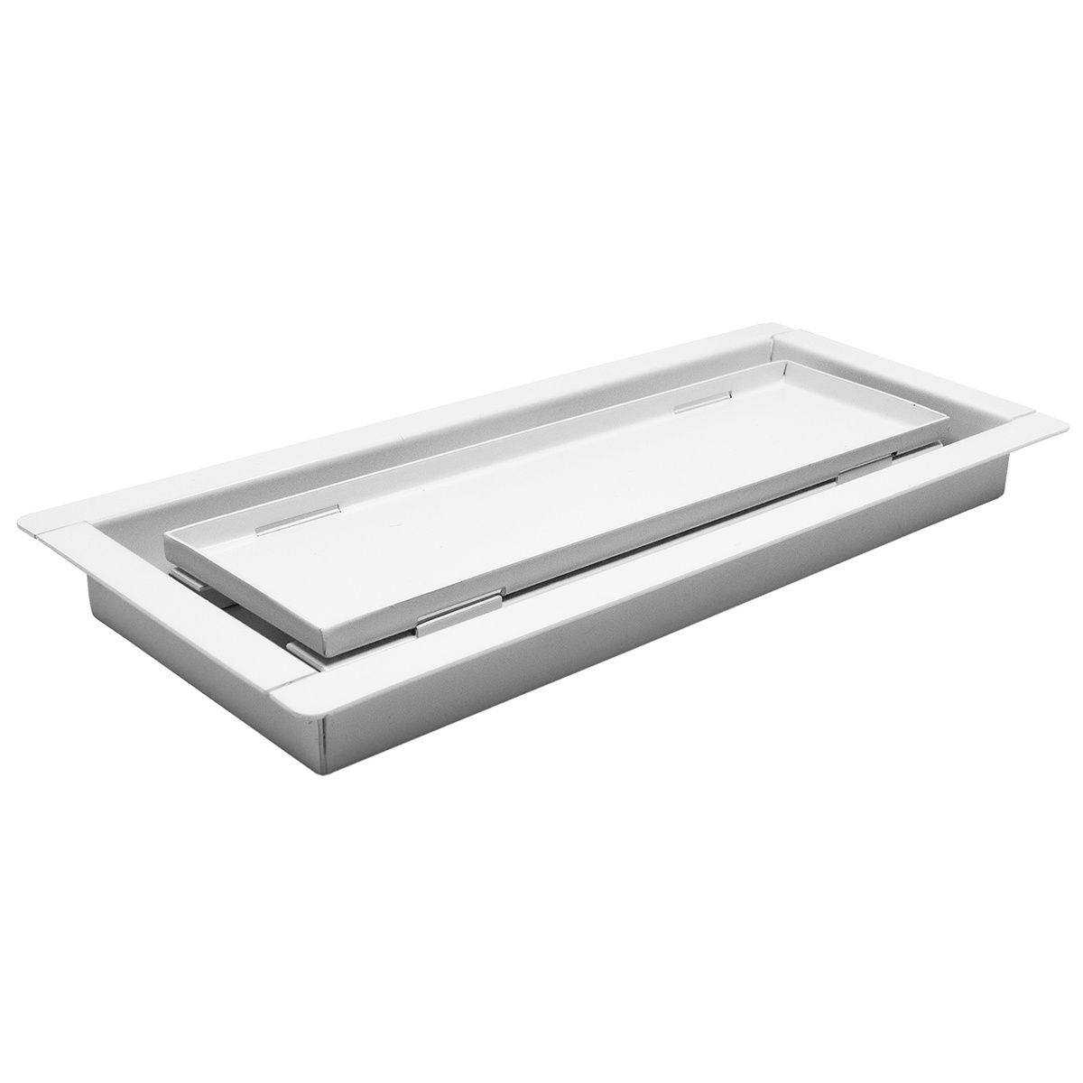 Floor Register Steel 4 x 10in  Flush Mount, Colour: White