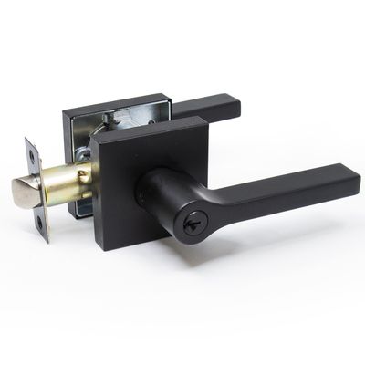 Door Lock Lever Square Matte Black