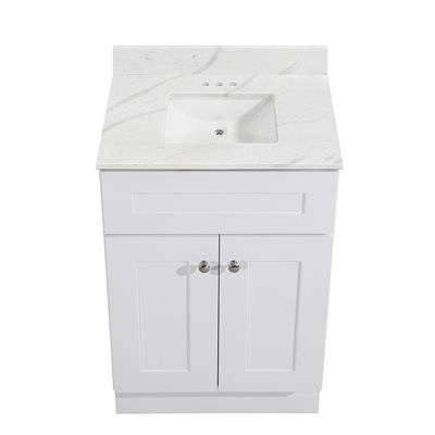 NEWPORT SHAKER STYLE MDF VANITIES WHITE, Colour: WHITE, Size: 24" 2 Door