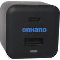 OnHand Dual Port USB Wall Outlet Black 2-Port BP USB-A to USB-C