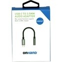 OnHand Audio Adapter Black BP USB-C to 3.5mm