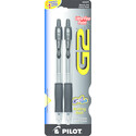 Pilot G2 Retractable Gel Pen Black .38mm 2Pk BP