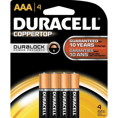Duracell CopperTop Alkaline Batteries - AAA 4Pk BP