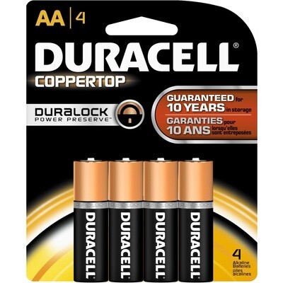 Duracell CopperTop Alkaline Batteries - AA 4Pk BP