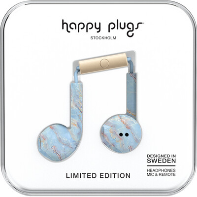 Happy Plugs Earbuds Plus with Mic - Blue Quartz