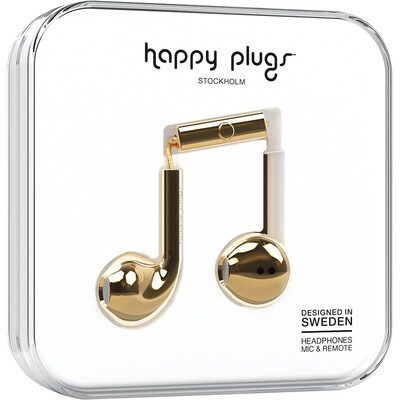 Happy Plugs Earbuds Plus with Mic - Gold