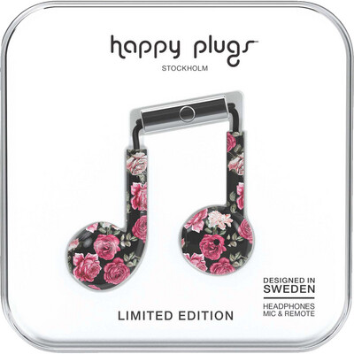 Happy Plugs Earbuds Plus with Mic - Vintage Roses