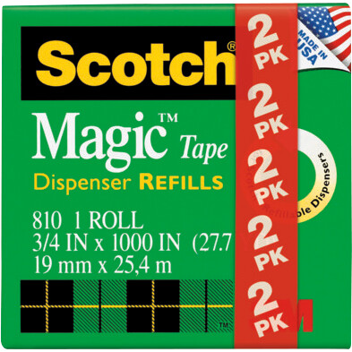 Scotch Magic Tape - Clear .75x1000in 2Ct Box