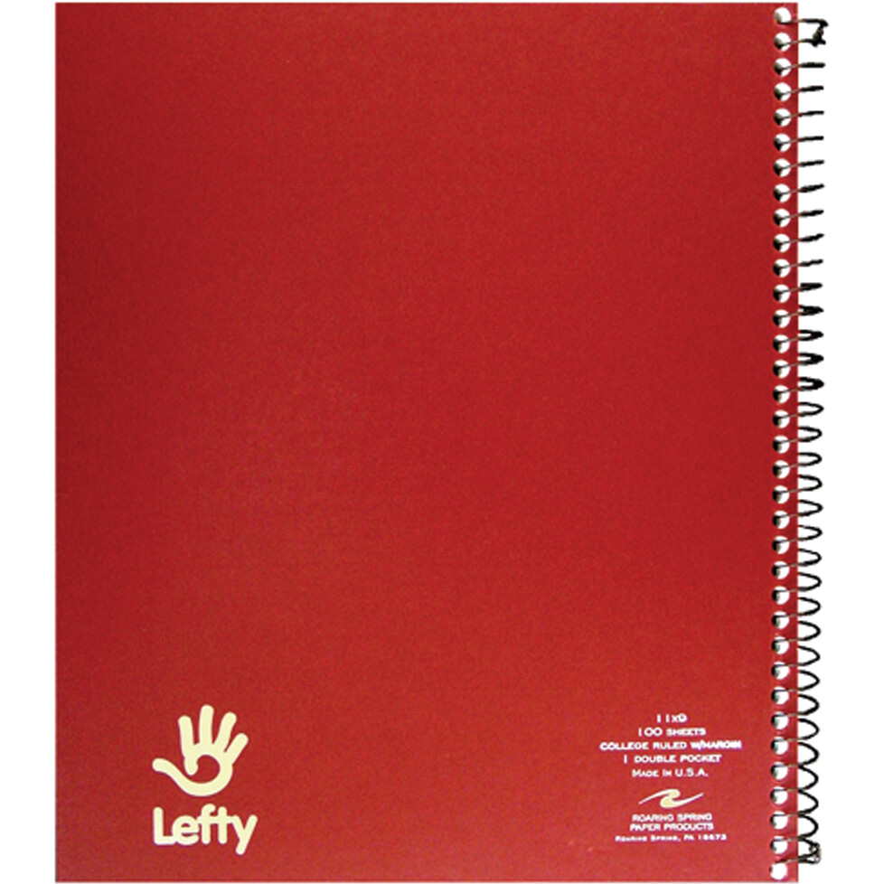 Roaring Spring Lefty Wirebound Notebook - Asst 9x11in 100Sht Bulk 1-Subject-College Ruled