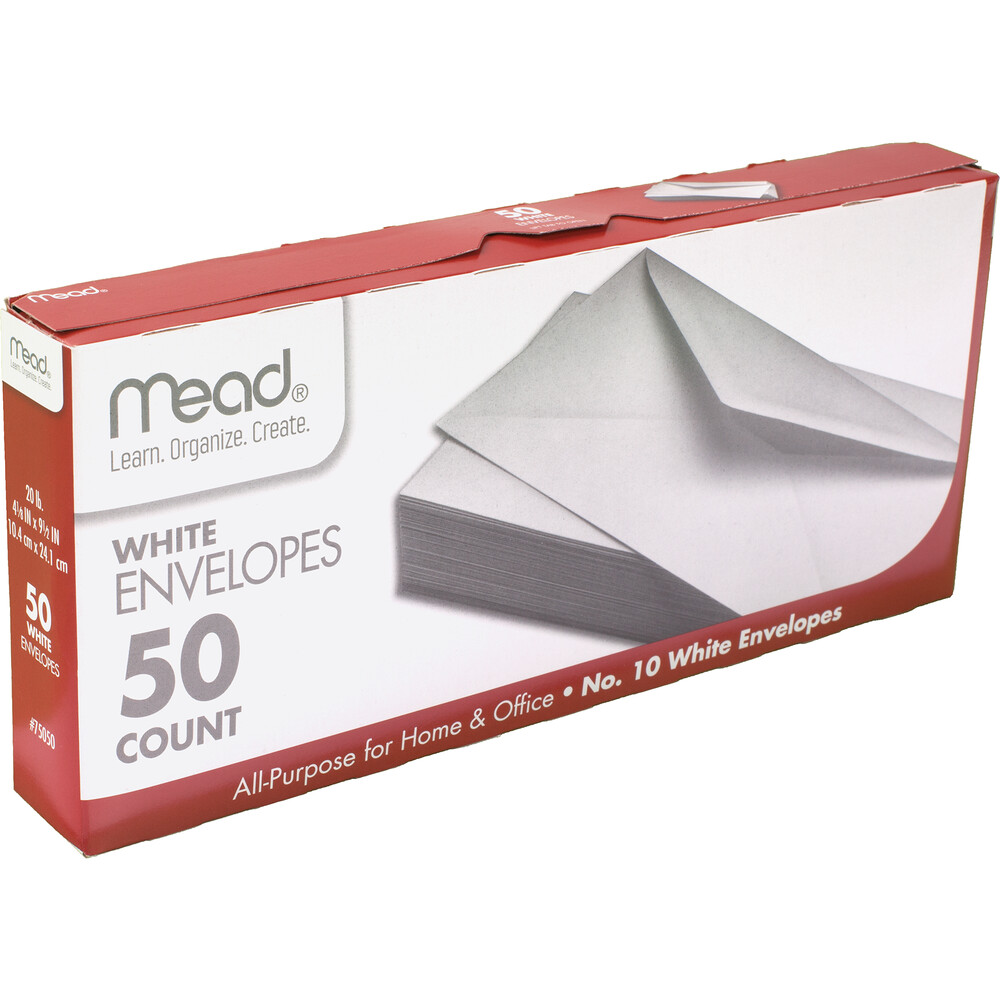 Mead All-Purpose Envelope - White #10 50Ct Box