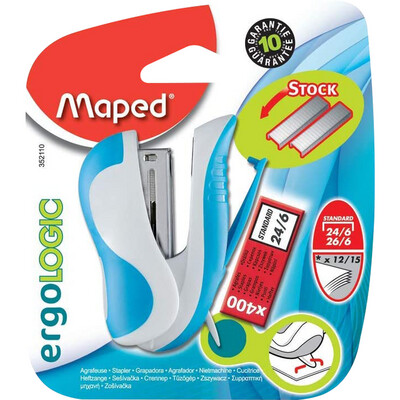 Maped Ergologic Soft Touch Mini Stapler - Multi 1Pk BP w-400 Staples