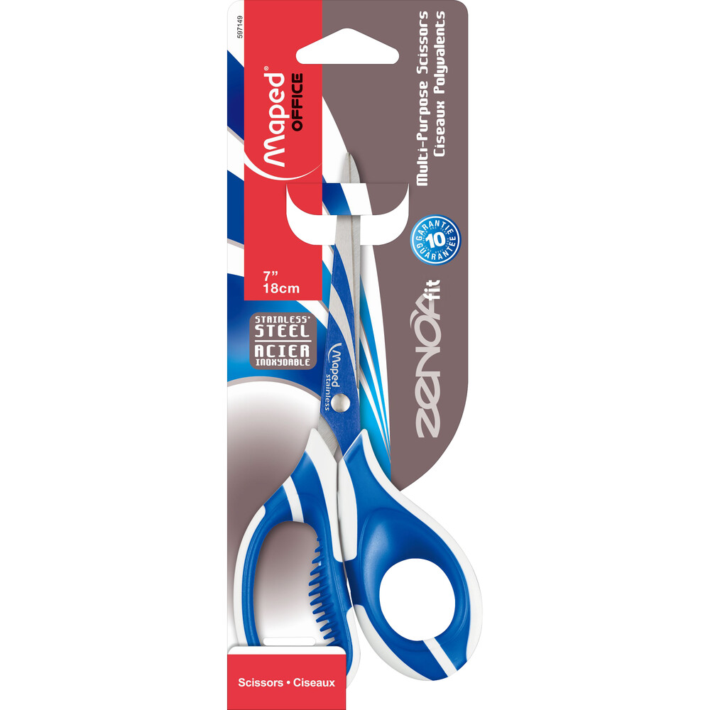 Maped Zenoa Fit Asymmetrical Multi-Purpose Scissors - Asst 7in 1Pk BP  Stocking Product