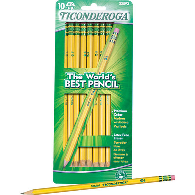 Ticonderoga Woodcase Pencil Yellow #2 10Pk BP Pre-Sharpened