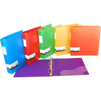 Filexec Poly Ring Binder Asst 1in Bulk Frosted