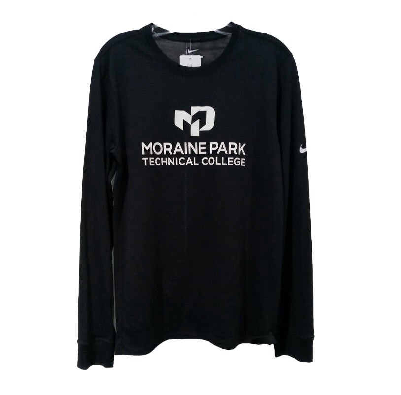Nike Dri-FIT Cotton/Poly Long Sleeve Tee, Size: Small, Colour: Black