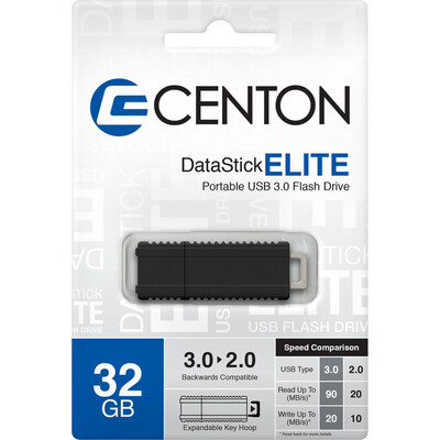 Centon DataStick Elite USB 3.0 Flash Drive Black 32GB