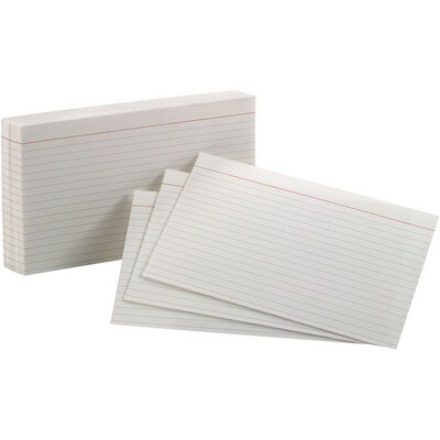 Oxford Index Card White 5x8in 100Pk Pack Ruled